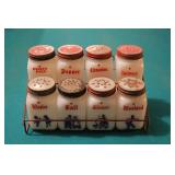 Vintage Dutch Milk Glass Spice Jars