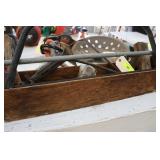 Vintage Wood Tote & Misc. Tools