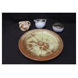 Frankoma Plate, toothpick holders, & bowl