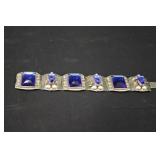 Sterling Blue Glass Stone Bracelet