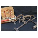 C Clamps, Hand Drill, & Small Tool Set