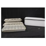 Vintage Ice Cube trays & Enamel Pan