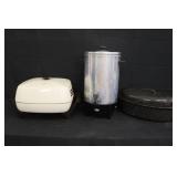 Granite Roaster, Vintage Coffee Pot & Electric Ski