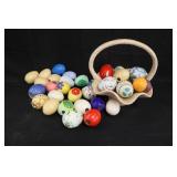 Easter Basket w/Ceramic Eggs