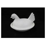 Milk Glass Hen on Nest