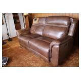 Power Leather Dual Reclining Couch