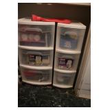 Rolling Storage Bins Full of Bathroom Supplies