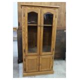 Oak Modern Curio Cabinet