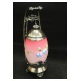 Pink Satin w/Floral  Enamel Pickle Caste