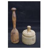 Antique Butter Mold & Potato Masher