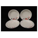 Hall Red Poppy 8 1/2"  Soup Bowls