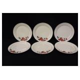 Hall Red Poppy 9" Dinner Plates