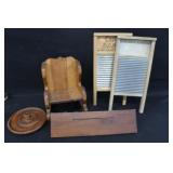 Washboards, Walnut Shelf & Wood Dï¿½cor