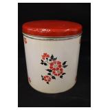 Deco ware Red Poppy 8"  Tin Canister