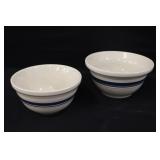 New Roseville Blue Strip 1qt.  & 2qt. Mixing Bowl
