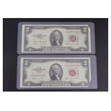 1953 B Red Seal $2 Bills