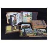 Postcards, Cigar Box & Train Prints