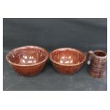 Brown Stoneware Bowls & Mug