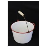 Red & White Enamel Bucket
