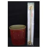 NIB Towel Holder & Vintage Metal Wastebasket