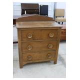 Antique Walnut 3 Drawer Chest