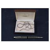 Sheaffer White Dot Pen & Necklace