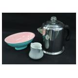 Coffee Maker, Creamer, & Bowl