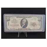 1929 $10 Issued by The First National Bank of Bush