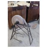Antique Grinding Stone w/ Seat & Wheel