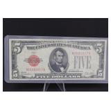 1928 Red Seal $5 Bill