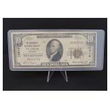 1929 $10 Issued by The Boatmen