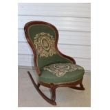 Walnut Victorian Needle Point Rocking Chair