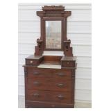 Victorian Marble Top Dresser w/ Mirror
