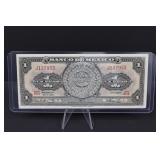 Uncirculated 1967 Mexican 1 Peso Bank Note