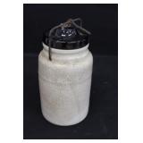 Covered Stoneware Jar