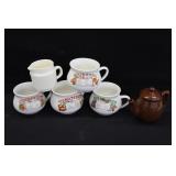 Soup Bowls, Teapot, & Creamer