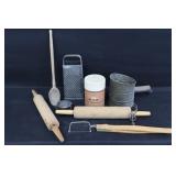 Wood Rolling Pins, Sifter & Collectables