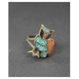 Vintage Owl Turqoise Ring