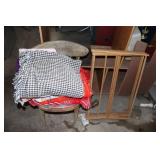 Vintage Chair, Drying Rack & Bedding