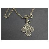 Sterling Four-Way Cross Pendant Necklace