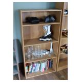 Pressed Wood Bookcase & Contents