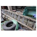 Metal and Wood Extension Ladders