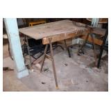 Sawhorses with Fastened Wood Top
