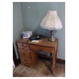 Maple Kneehole Desk & Contents