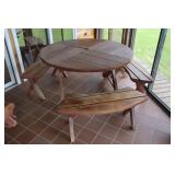 54" Round Redwood Patio Table