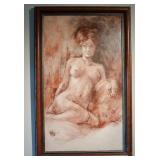 Original David Garrison Conte Crayon Artwork