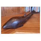 Walnut Carved 11" Whale