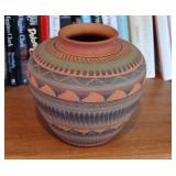 Navaho Hand Etched Painted Pottery Vase