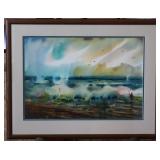 Original Wendell Mohr "Fisherman" Water Color