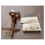 Antique Stereoscope Viewer & Cards